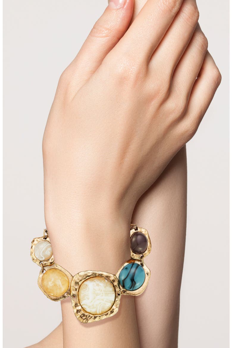 Statement Toggle Bracelet, Alternate, color, GOLD