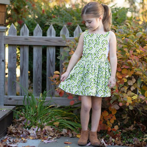 Worthy Threads Girls Pinafore Dress In Pickles