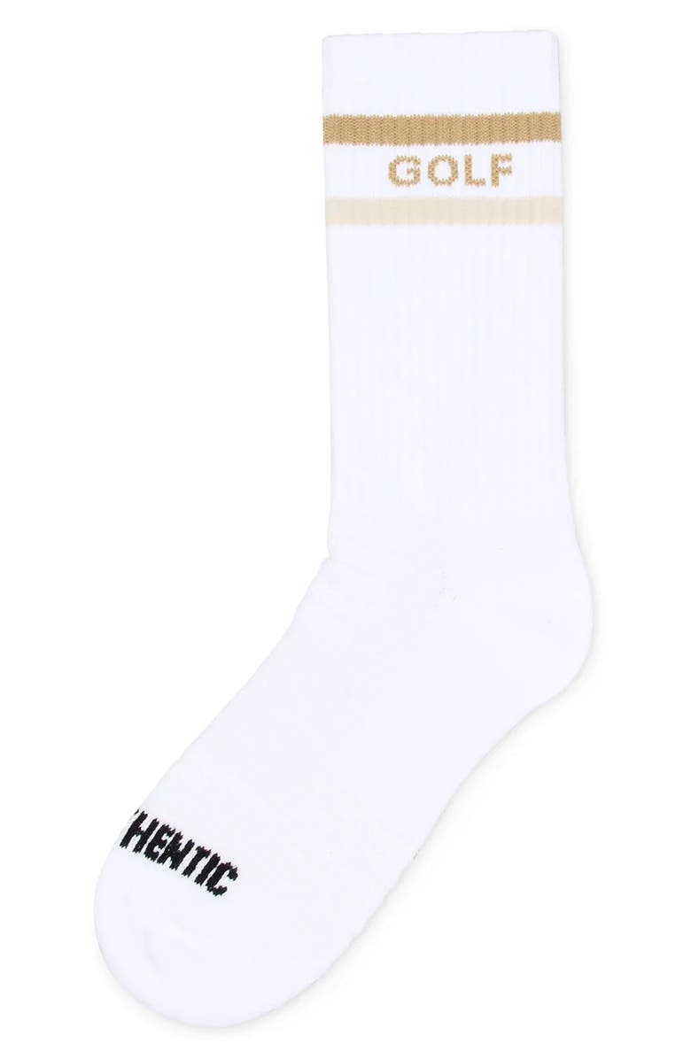 Eastside Golf Dual Stripe Crew Socks, Alternate, color, Bright White