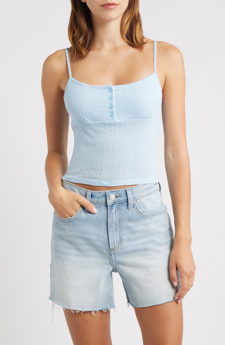 PacSun Robin Pointelle Camisole, Main, color, Light Blue
