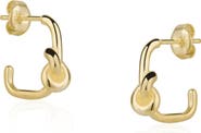 Spero London Semi Hoop Knot Sterling Silver Earrings