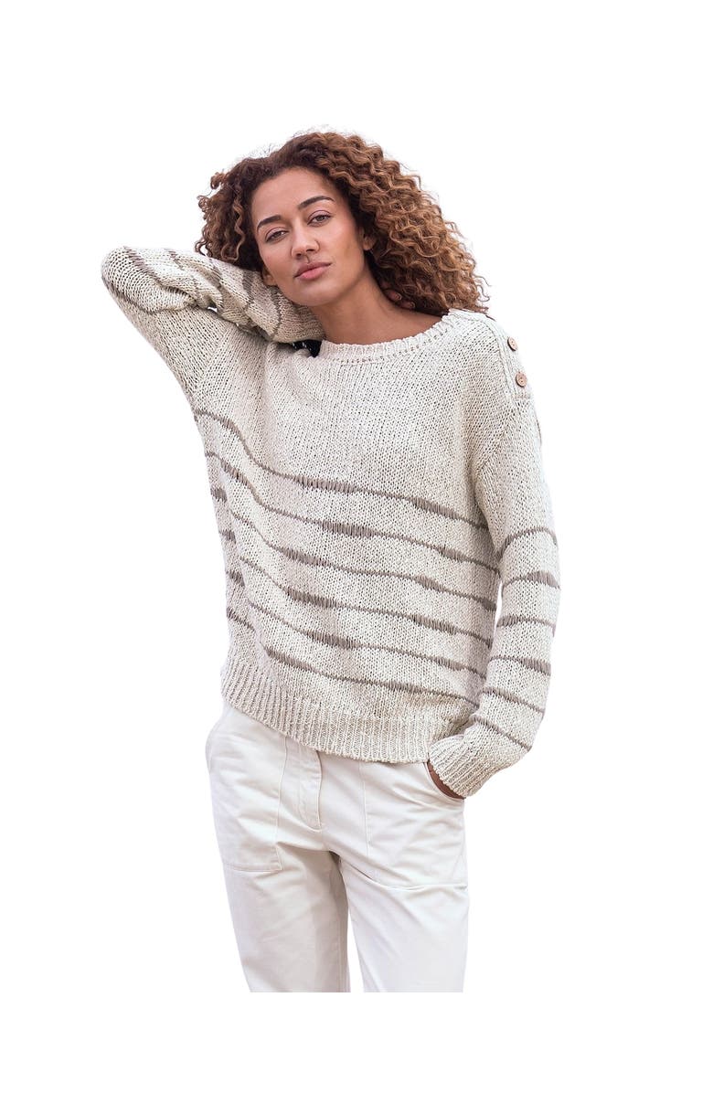 Celtic & Co. Drop Stitch Breton Sweater, Main, color, Oatmeal Taupe