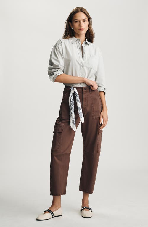 Mavi Jeans Vinnie High Waist Ankle Barrel Cargo Twill Pants In Burgundy