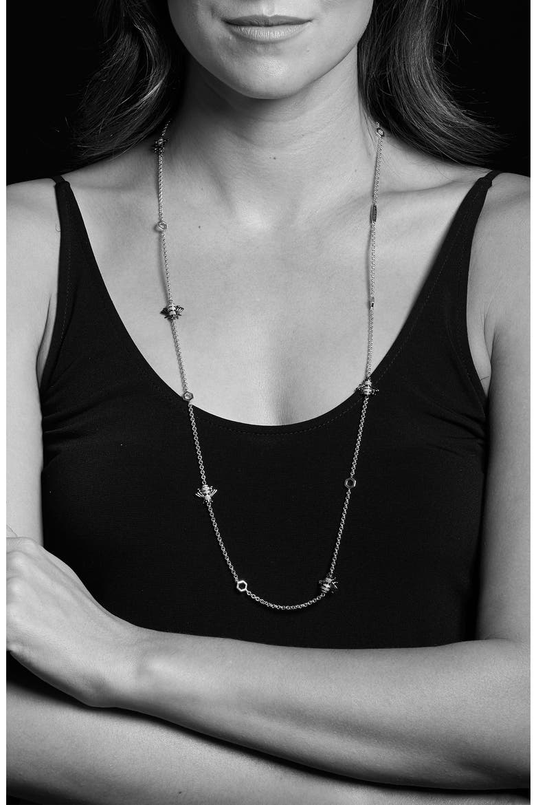 Rare Wonders - Honeybee Station Long Necklace, Alternate, color, SILVER/ GOLD
