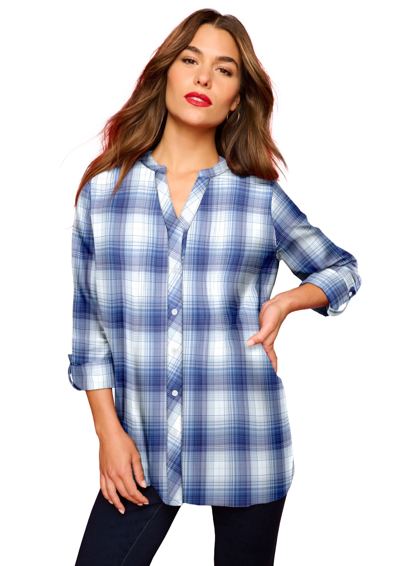 INDIGO WHITE PLAID