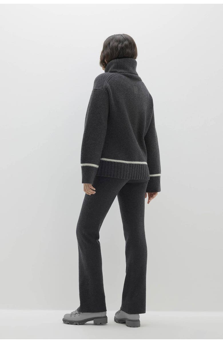 NAKED CASHMERE Karol Cashmere Turtleneck, Alternate, color, Charcoal/Ecru