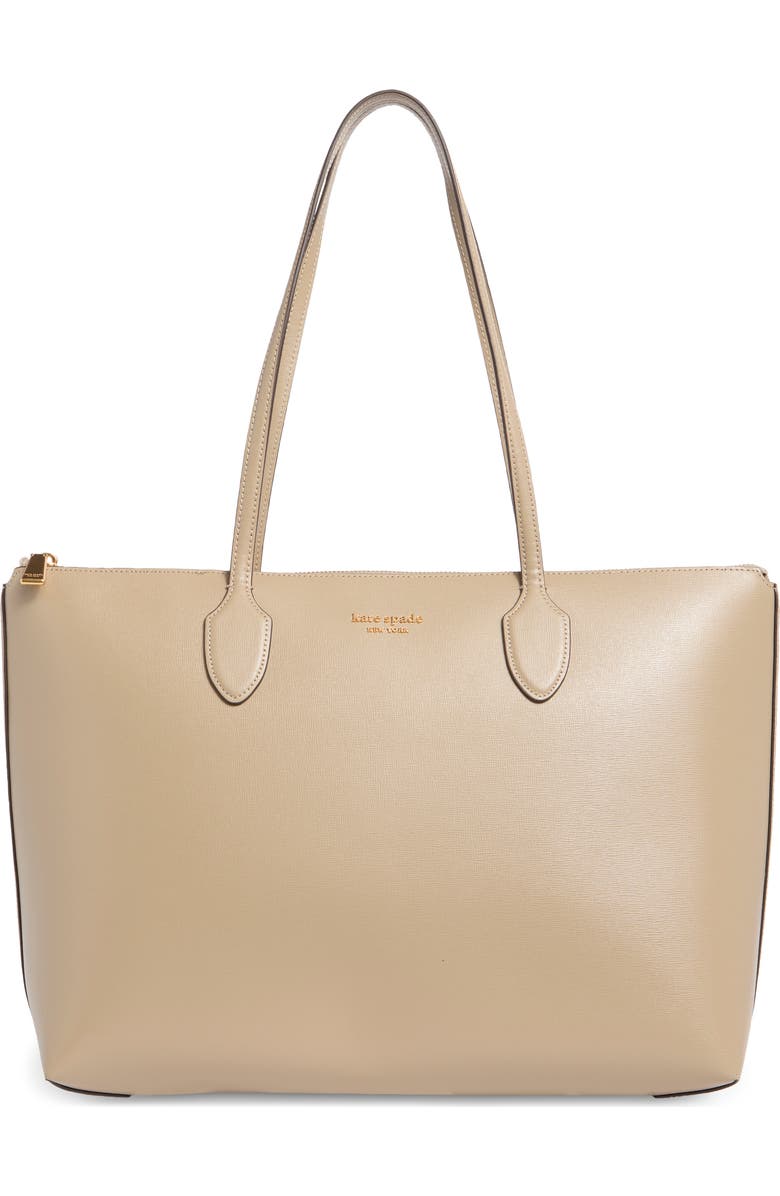 Kate Spade New York large bleecker leather tote, Main, color, Timeless Taupe