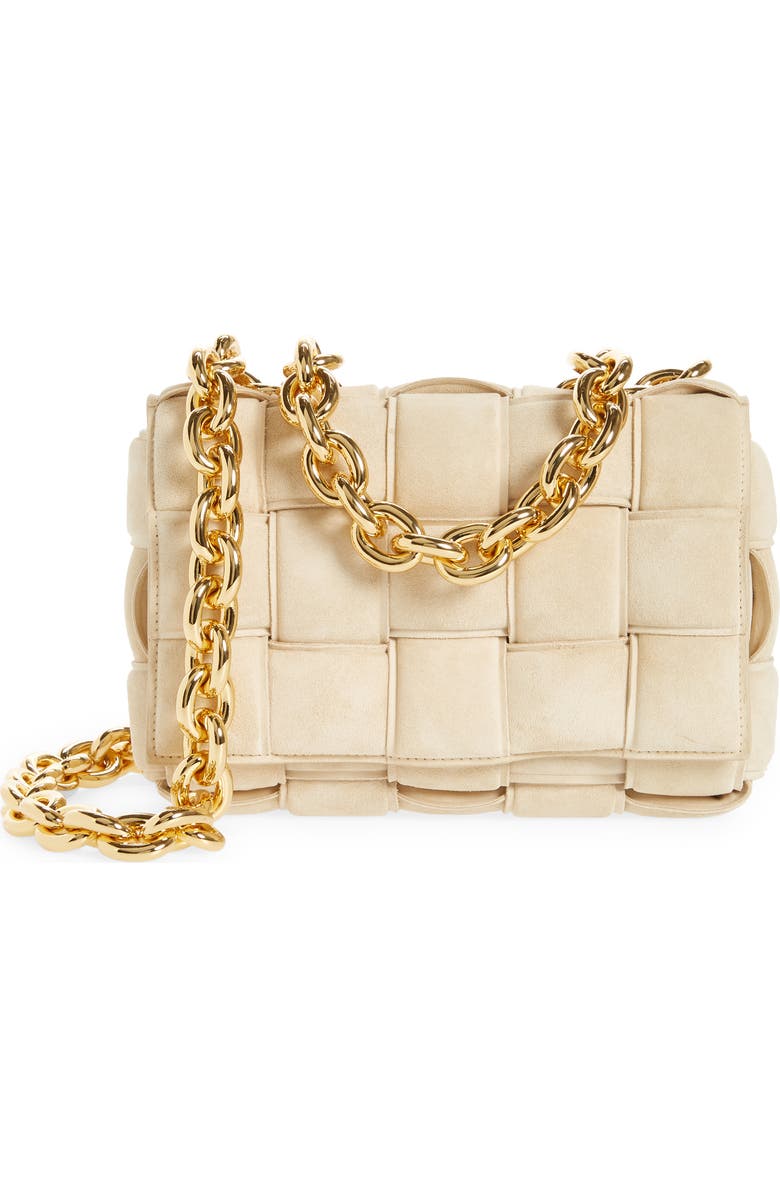 Bottega Veneta Chain Cassette Suede Crossbody Bag, Main, color,