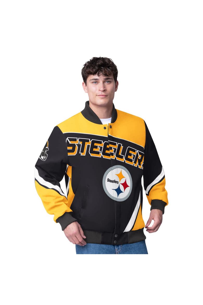 Men's G-III Extreme  Black Pittsburgh Steelers Maximum Racing Full-Snap Jacket, Main, color, Black