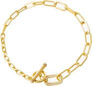 BY ADINA EDEN Pave Accented Toggle Multi Chain Bracelet