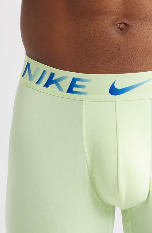 Nike 3-pack Dri-fit Essential Micro Boxer Briefs In Volt/glacier Blue/blue
