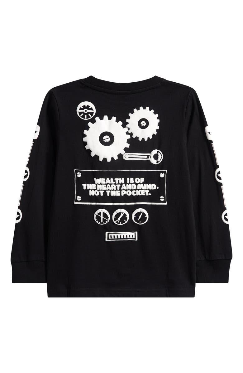 Billionaire Boys Club Kids' Droid Long Sleeve Cotton Graphic T-Shirt, Alternate, color, Black