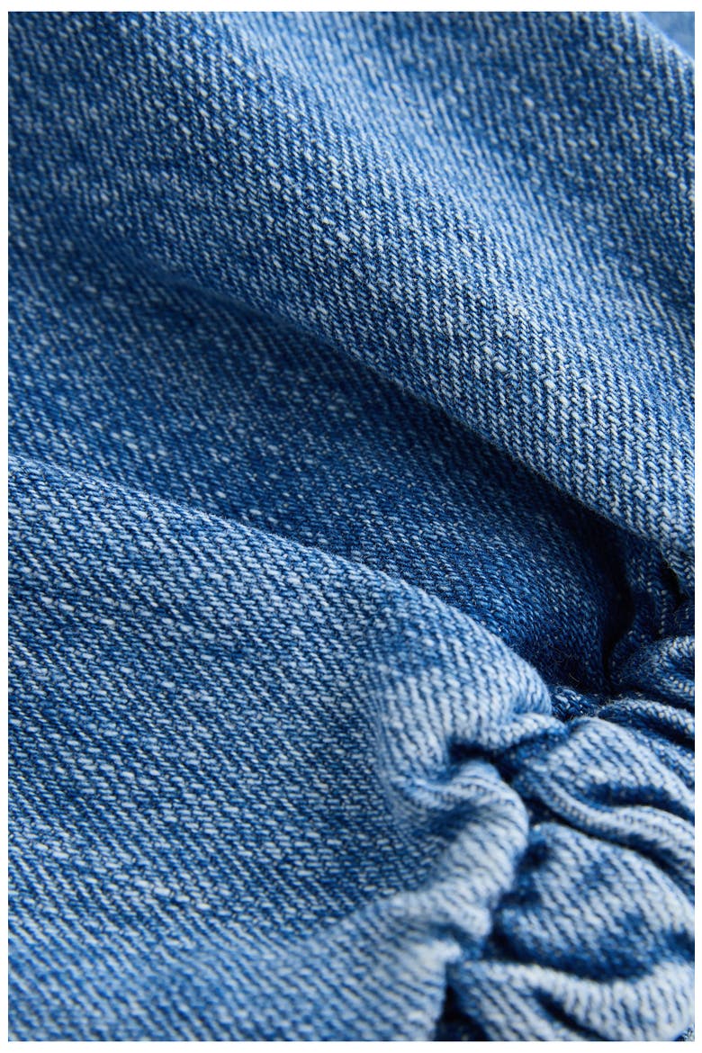Denim Wrap Top, Alternate, color, MID BLUE DENIM