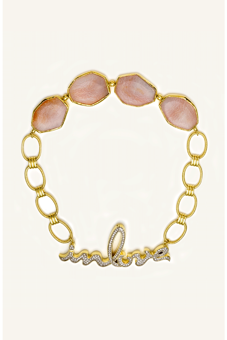 The Glistening Desert Necklace, Main, color, Gold / Peach