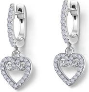 Lafonn Simulated Diamond Mini Open Heart Huggie Earrings