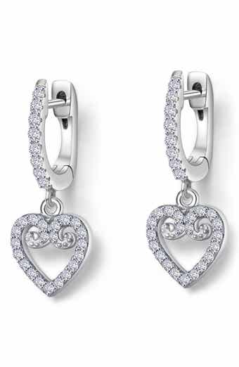 Lafonn Simulated Diamond Mini Open Heart Huggie Earrings