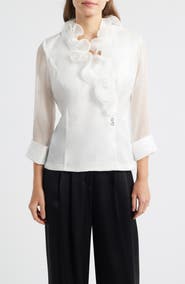Alex Evenings Yoryu Chiffon Ruffle Top