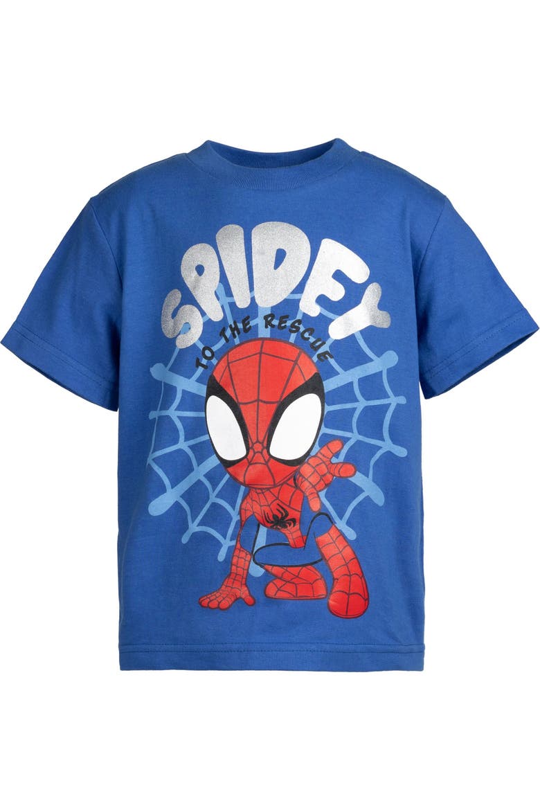 Spidey and His Amazing Friends Short Sleeve T-Shirt 4-Pack, Alternate, color, Avengers Black Green