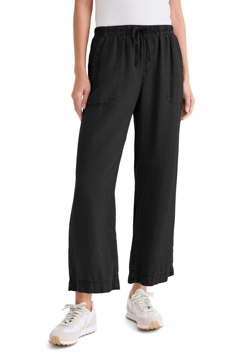 Angie Crop Wide Leg Pants, Main, color, BLACK