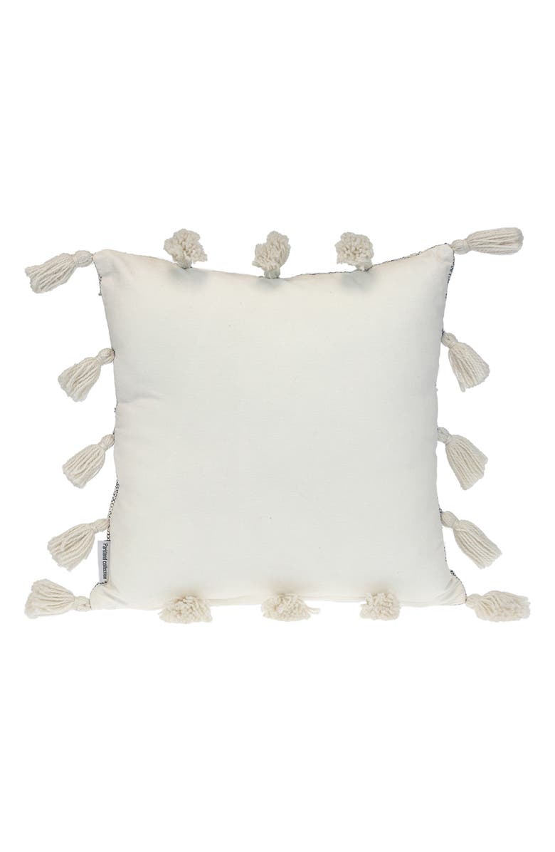 PARKLAND COLLECTION Tassel Trim Square Accent Pillow, Alternate, color, Grey