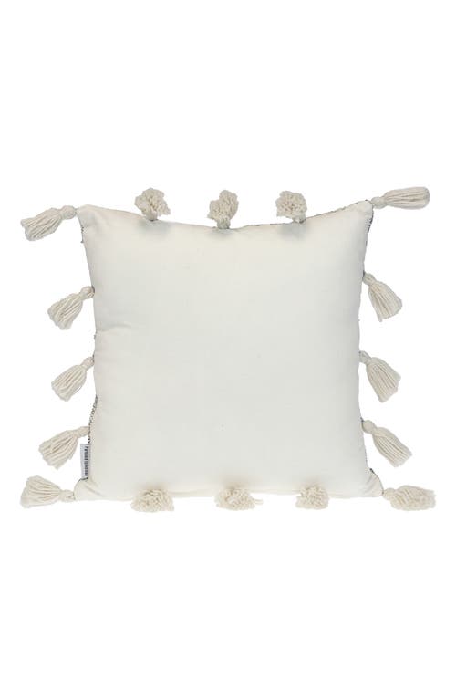 Parkland Collection Tassel Trim Square Accent Pillow In Grey