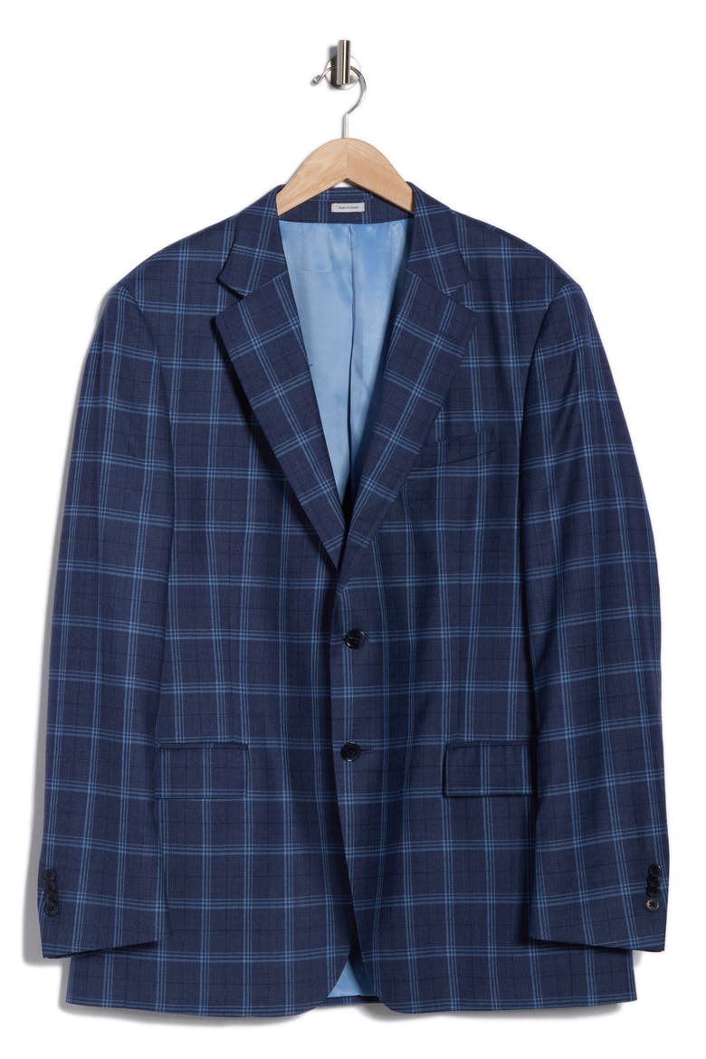 Flynn Classic Fit Plaid Sport Coat, Alternate, color, BLUE