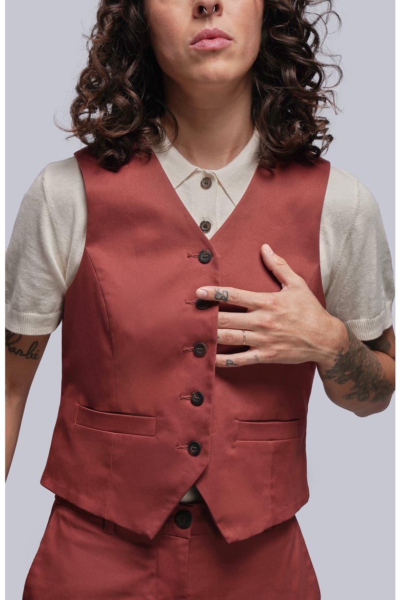 The Essential Vest, Alternate, color, CINNAMON