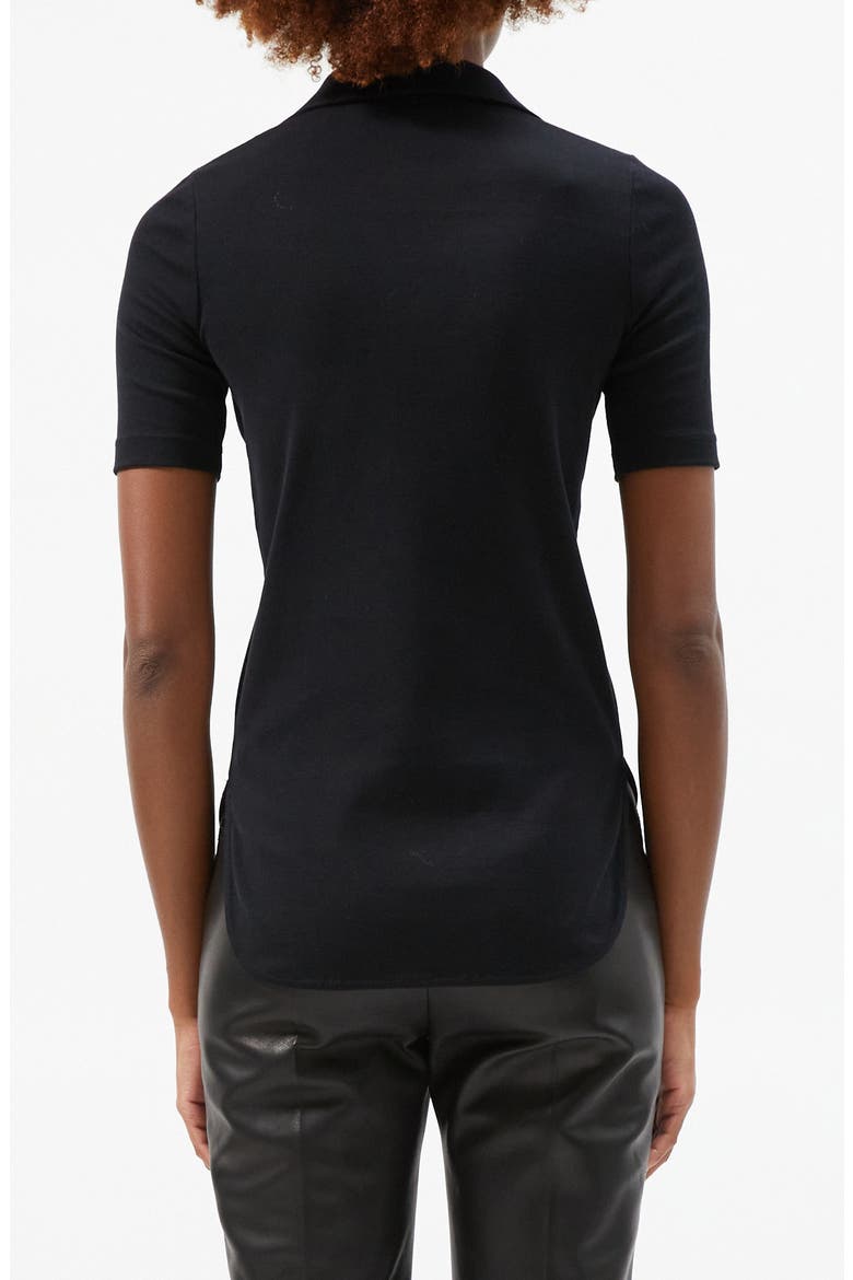 Skinny Cotton Polo, Alternate, color, BLACK