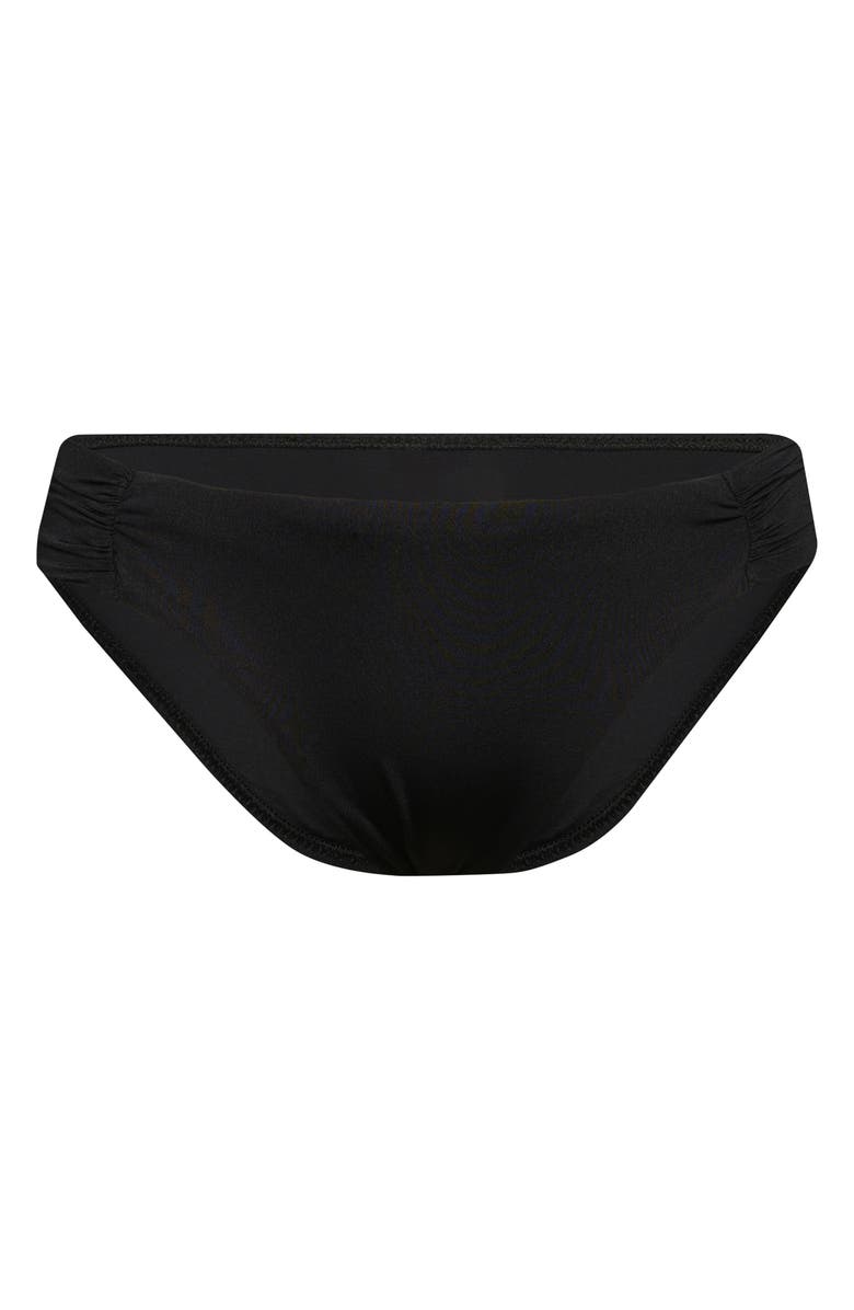 Sunshine 79 Solids Shirred Side Bikini Bottoms, Alternate, color, Black