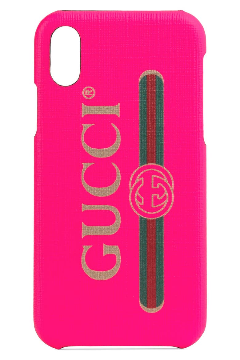 Logo iPhone X/Xs Case, Main, color, FUXIA FLOURESCENT/ VERT/ RED