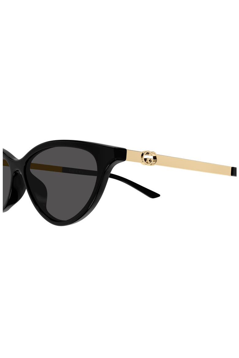 54mm Gradient Polarized Cat Eye Sunglasses, Alternate, color, BLACK