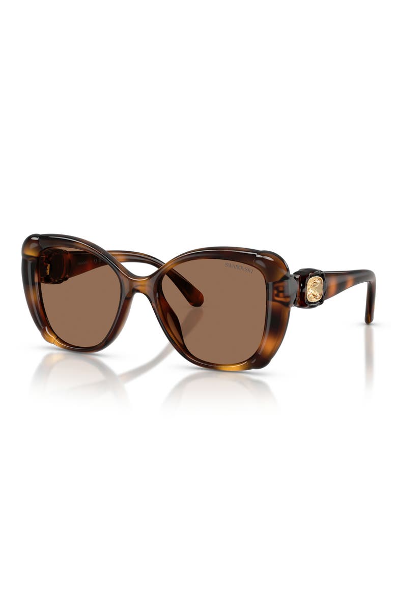 53mm Butterfly Sunglasses, Alternate, color, HAVANA / DARK BROWN