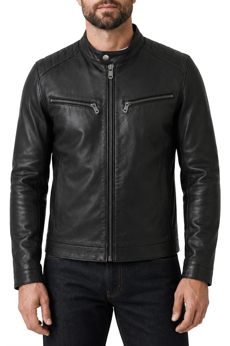 Napa Leather Jacket, Main, color, BLACK