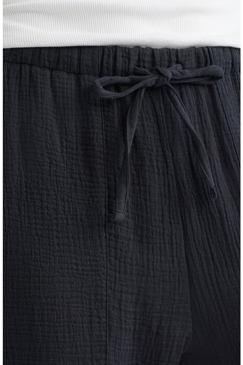 Dune Organic Cotton Wide Leg Pants, Alternate, color, BLACK