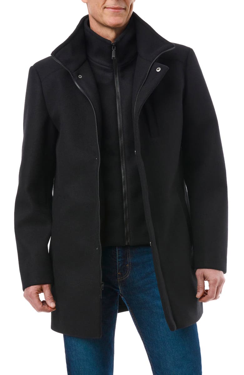 Vince Camuto Water Resistant Jacket with Removable Bib, Alternate, color, Black