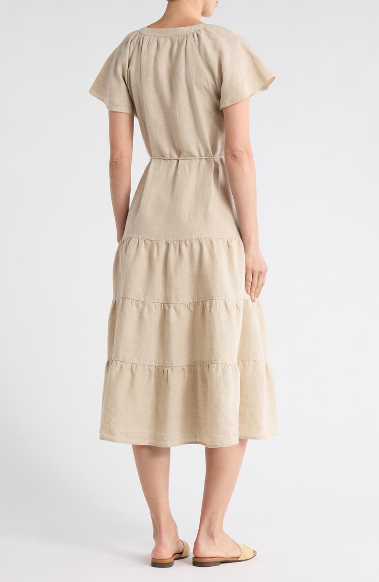 Tommy Bahama Coastalina Linen Tiered Shirtdress, Alternate, color, Natural