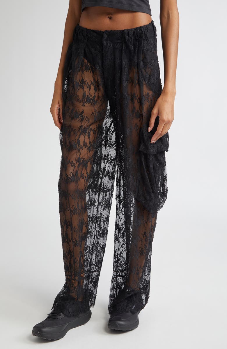 Collina Strada Pleated Cargo Pants, Alternate, color, Black