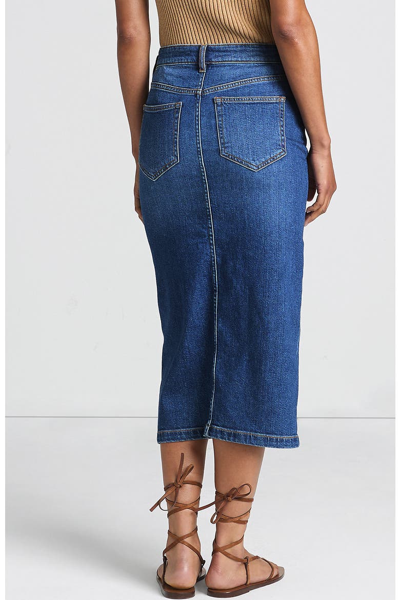 Soft Denim Midi Column Skirt, Alternate, color, Indigo Tide Blue