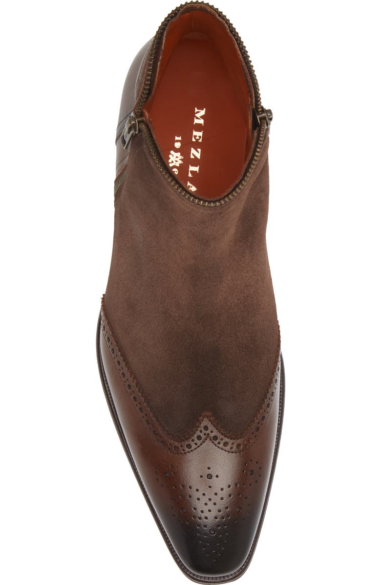 Mezlan Camilleri Wingtip Ankle Boot, Alternate, color, Brown