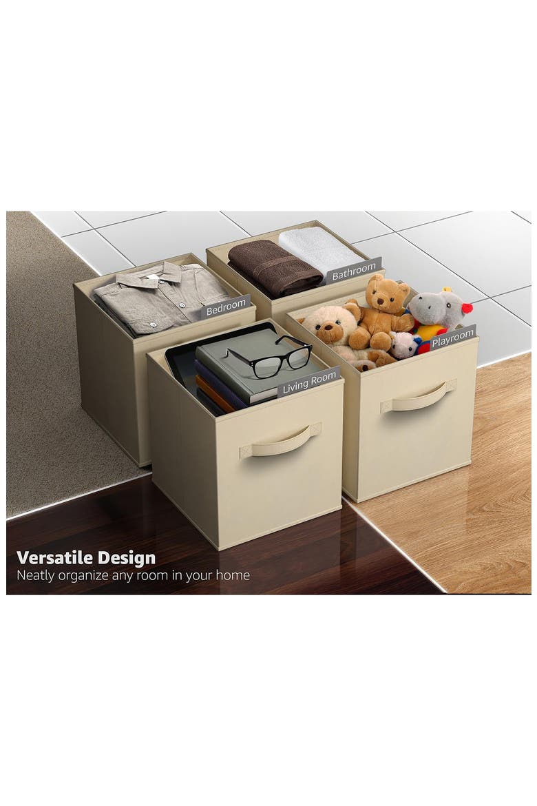 Collapsible Storage Cube, Alternate, color, BEIGE