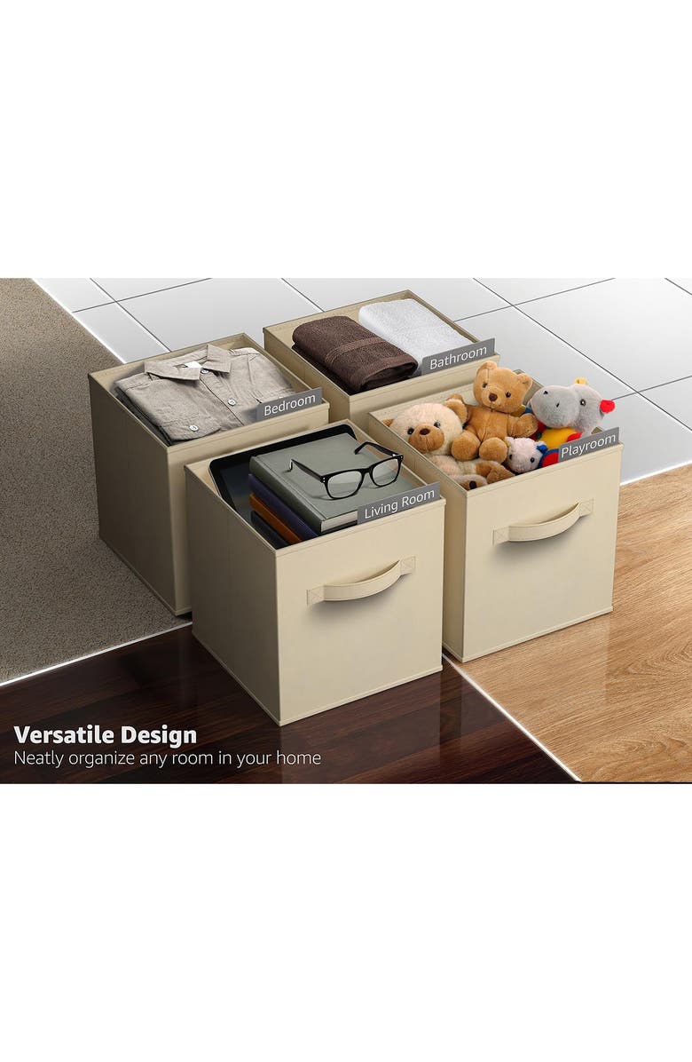 SORBUS Collapsible Storage Cube, Alternate, color, Beige