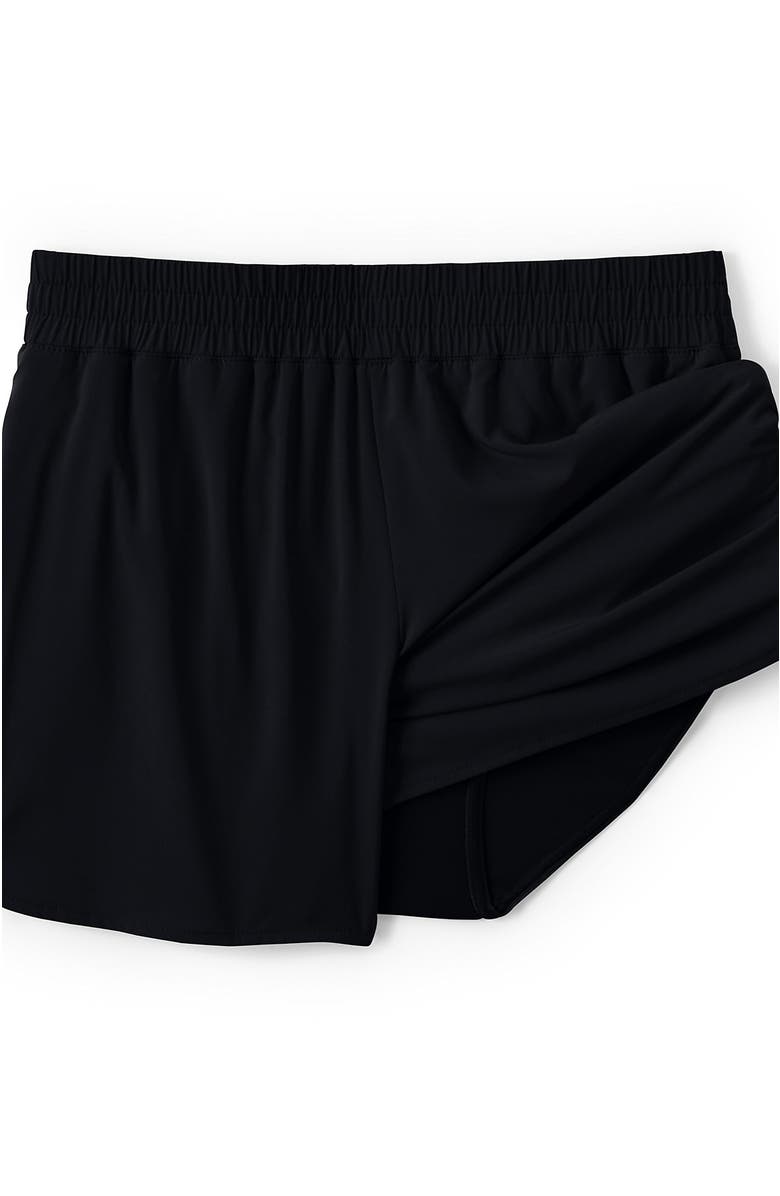 Lands' End Active Woven 4" Shorts with Brief, Alternate, color, Black