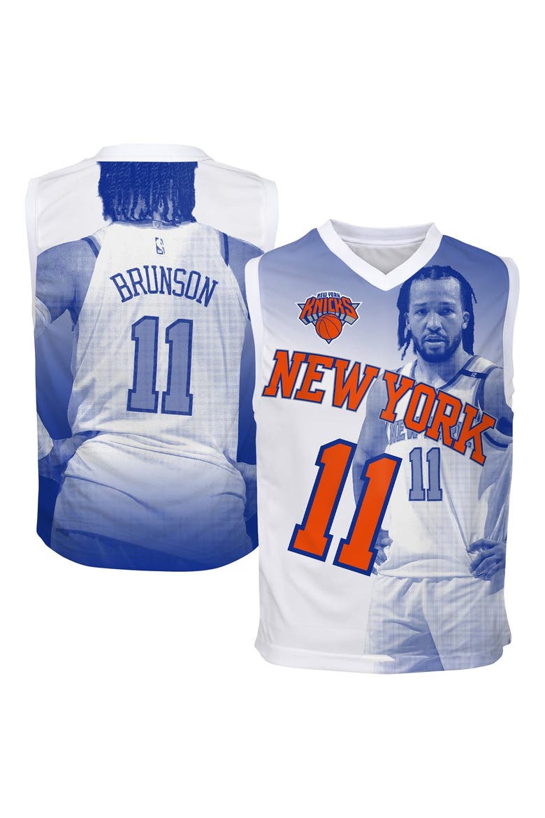 Youth Outerstuff Jalen Brunson Blue New York Knicks Hometown Fashion Jersey, Main, color, Blue