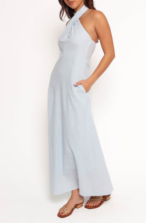 Petal And Pup Petal & Pup Betsy Halter Neck Cotton Maxi Dress In Blue
