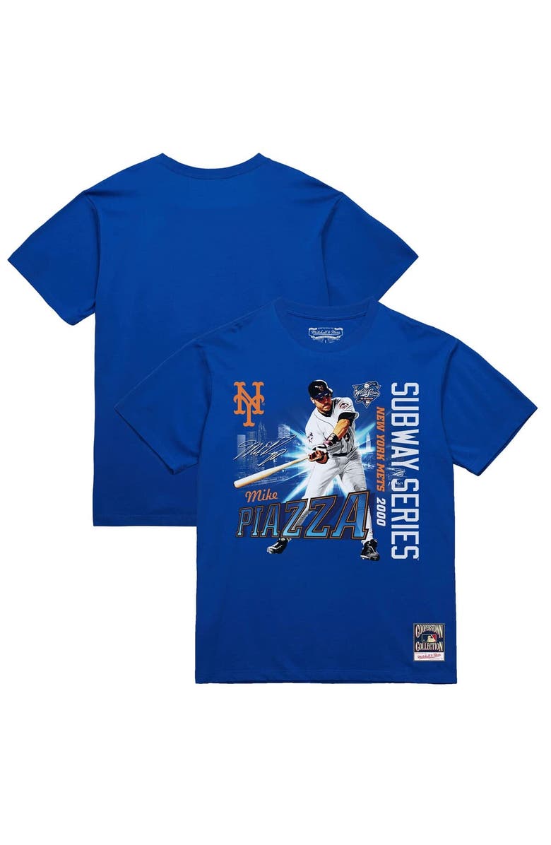 Mitchell & Ness Men's Mike Piazza Royal New York Mets 2000 Subway Series 25th Anniversary T-Shirt, Main, color, Royal