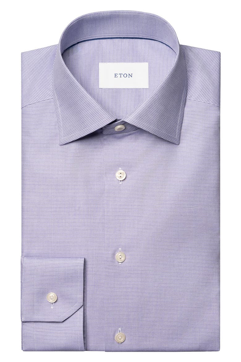 Slim Fit Microcheck Shirt, Alternate, color, MEDIUM PURPLE