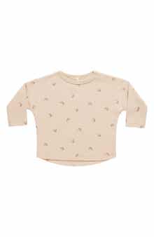 QUINCY MAE Print Long Sleeve Organic Cotton T-Shirt