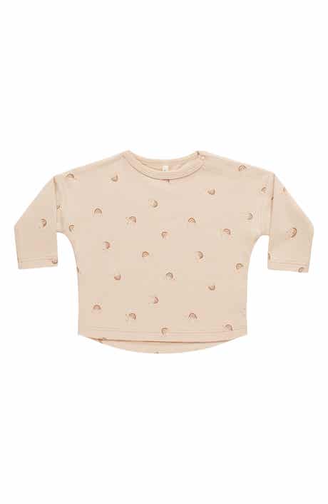 QUINCY MAE Print Long Sleeve Organic Cotton T-Shirt