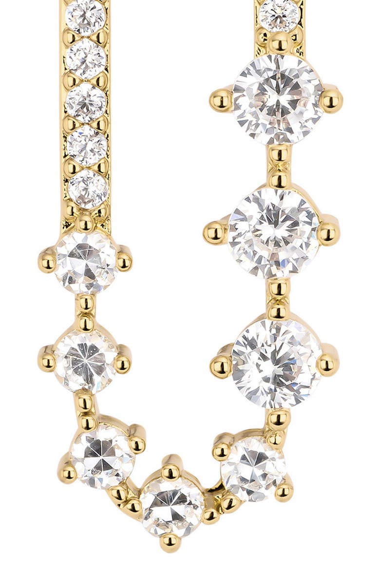 Modern Muse CZ Paperclip Drop Earrings, Alternate, color, GOLD