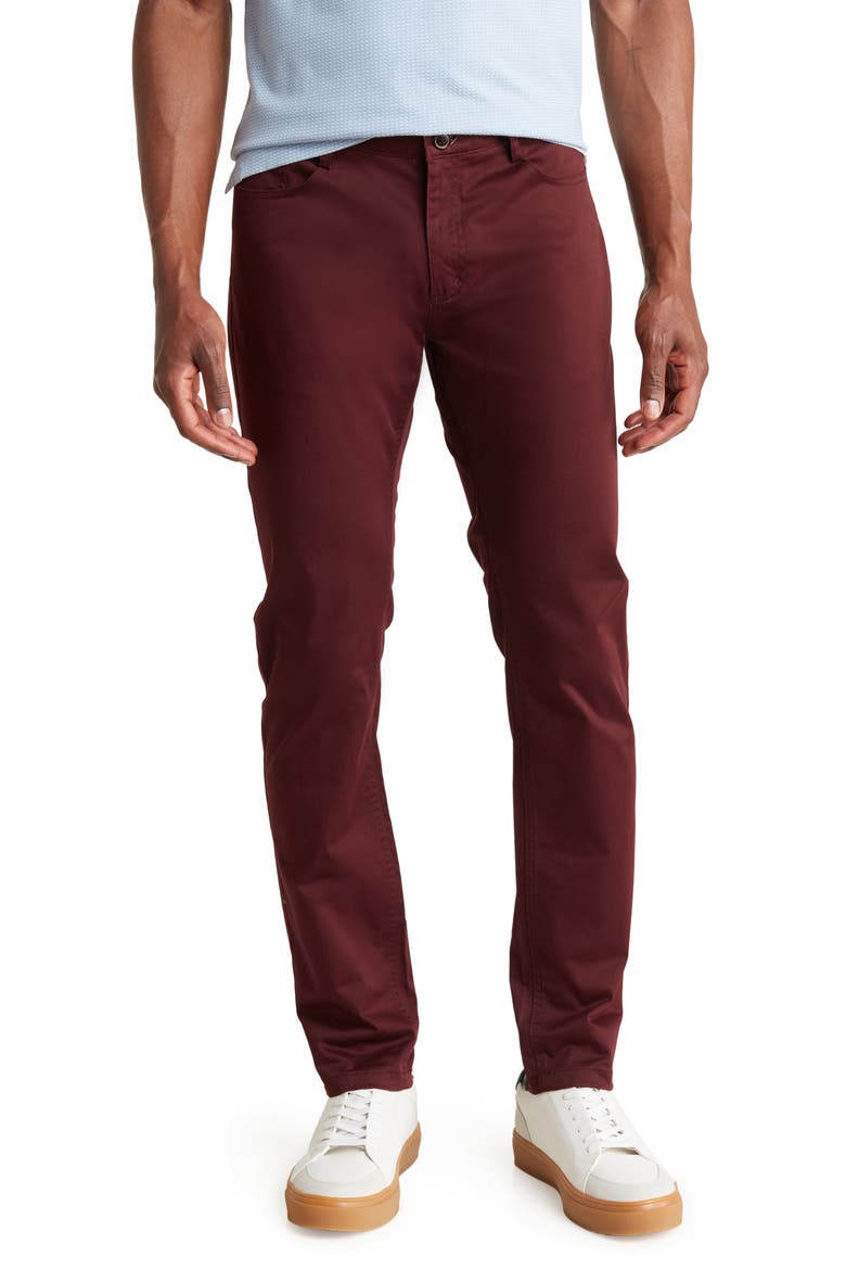 Slim Fit Cotton Stretch Chino Pants, Main, color, BURGUNDY